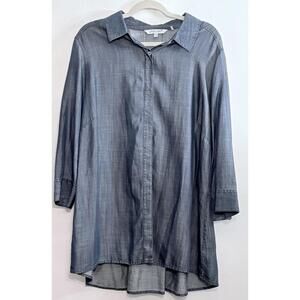 Foxcroft Chambray Women’s 14 3/4 Sleeve NWOT